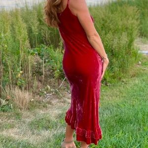 Vintage Marrika Nakk velvet maxi dress